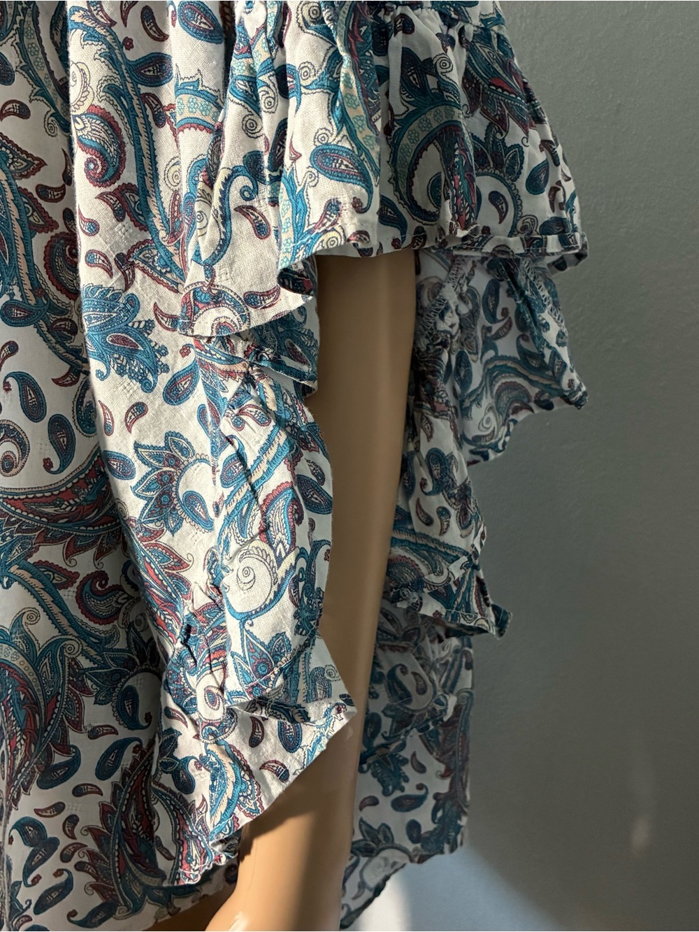 Terra&Sky Multicolor Women's Tunic Blouse 3X Pullover 100% Cotton Ruffle Detail - Picture 6 of 7